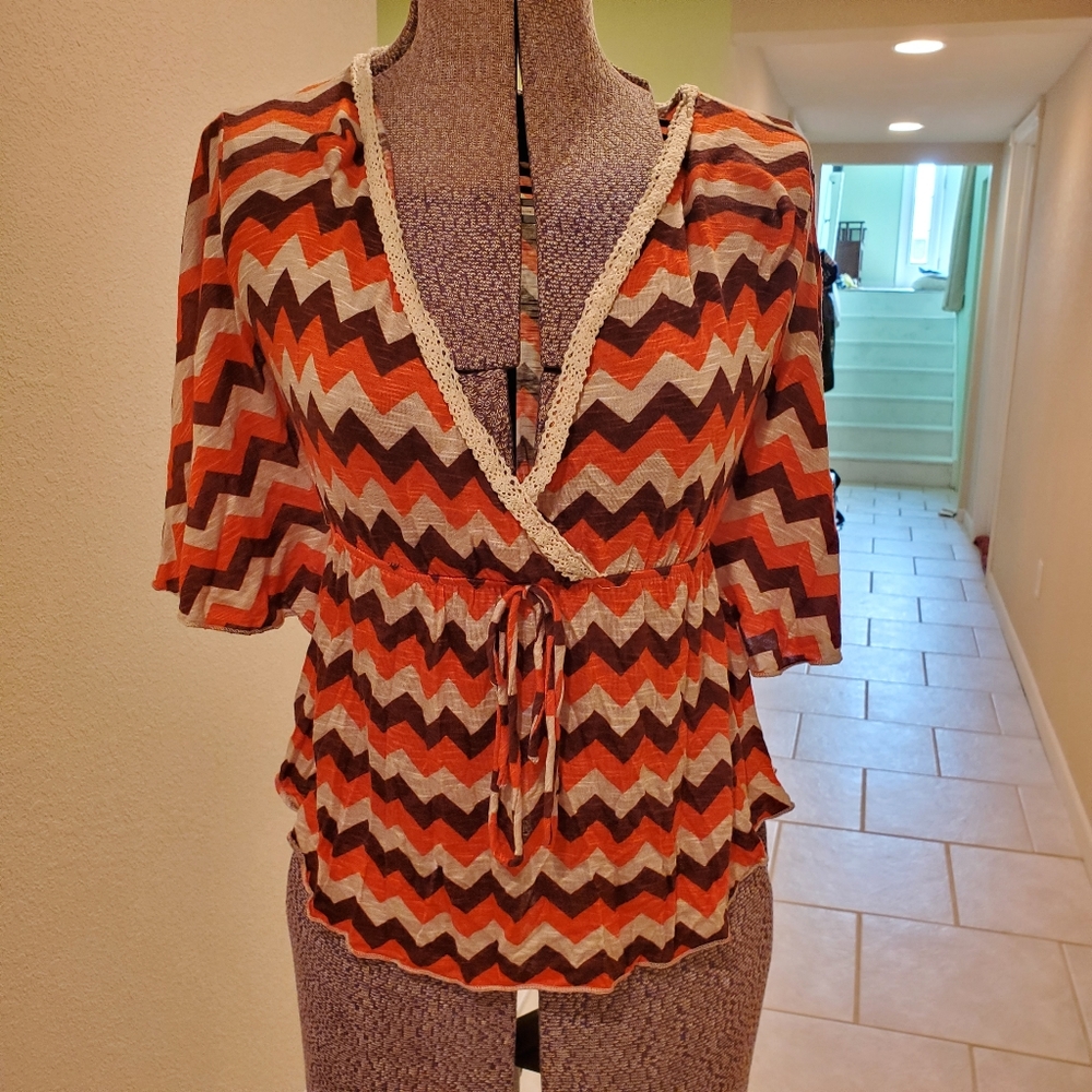 Striped V-Neck Blouse